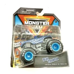 New Spin Master Monster Jam Blue Thunder Truck Barrel 1:64 Metal Die Cast Toy